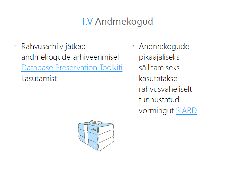 andmekogud: Database Preservation Toolkit ja SIARD