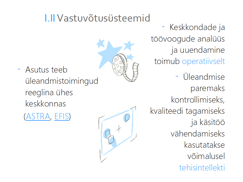 vastuvõtusüsteemid ASTRA ja EFIS, tehisintellekt